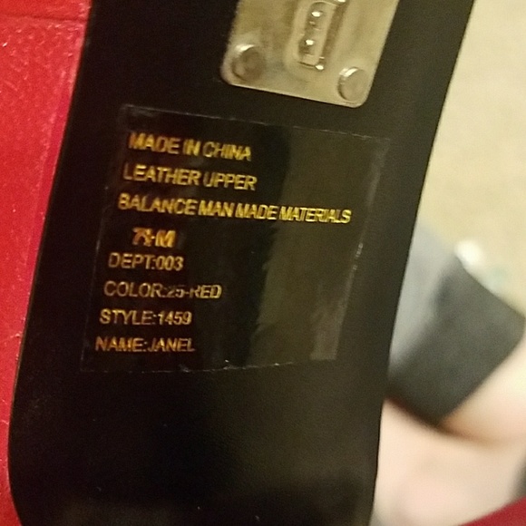 Bakers red leather pointed heels 7.5 - Picture 6 of 7